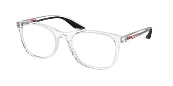 Das Bild zeigt die Prada Linea Rossa Fassung PS05PV 2AZ1O1 leicht seitlich.